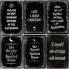 Spooky Metal Sign Haunted House Gothic Decor For Bedroom Vintage Halloween Decorations Witchy Room Decor Goth Room Decor