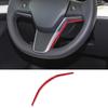 1PC Real Carbon Fiber For Tesla Model 3 Model Y  2017-2022 Car Steering Wheel Under Trim Strip Sticker Car Interior Accessories