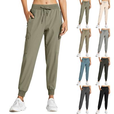 Damen Einfarbige Arbeitskleidung Langsam laufende, schnell trocknende Wanderhose Sport-Freizeithose
