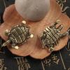 Solid Copper Turtle Figurine Small Desktop Ornaments Longevity Animal Sculpture Home Office Desk Decoration Accessories Gifts