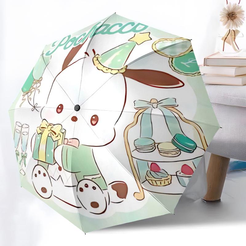1pc Pochacco Party Hat Festival Gift Umbrella - Automatic Opening/Closing, Portable 3-Fold Design, 8-Bone Iron Frame Outdoor Umbrella for Fans, Travel