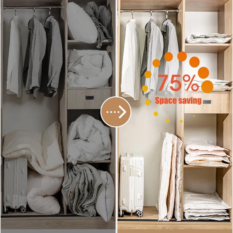 Vakuumbeutel zur Aufbewahrung von Kleidung Platzsparender Aufbewahrungsbeutel Zuhause Reise Komprimier Organizer Paket