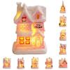 Resin Christmas Glowing Small House Cute Christmas House Ornament  Home Xmas Decor