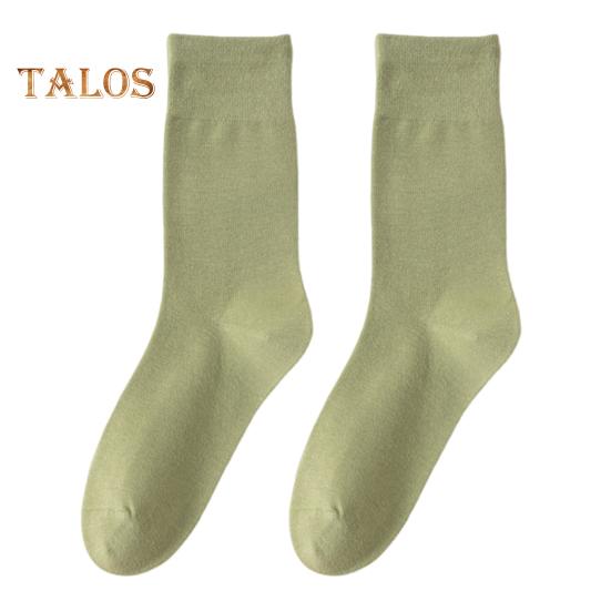 1 pár dámských ponožek střední trubice bez zápachu retro jednobarevné vysoká elasticita protiskluzová prodyšná měkká absorbce potu sportovní bavlněné ponožky proti smršťování