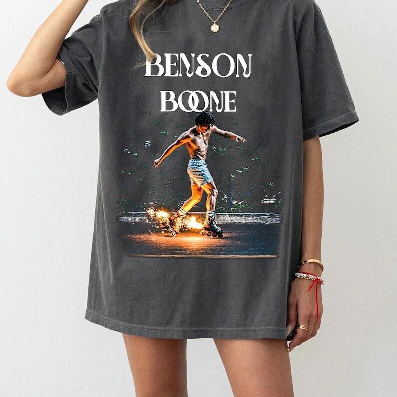 Benson Boone Tshirt, Beautiful Things, Fireworks And Rollerblades World Tour Unisex T-Shirt XL