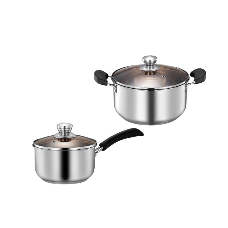 WT-BL-2 Набор кастрюль для молока и супа из нержавеющей стали 18cm Milk + 22cm Soup Pot Set
