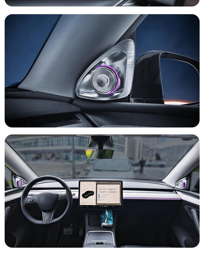 Compatible Ambient Light Rotating Tweeter Speaker for Tesla Model Y/3