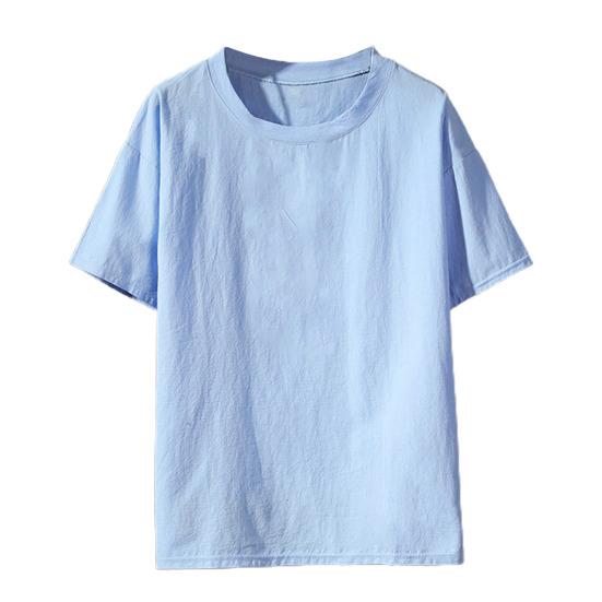 O Neck Men T-shirts Lightweight Plus Size Solid Color Casual Top Streetwear