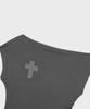 Alkialka Studded Draped Top (Charcoal)