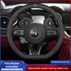 Auto Leder Anti-Rutsch Lenkradbezug Für 4C 159 Spider Giulia Giulietta 156 Tonale Mito Auto Innenzubehör