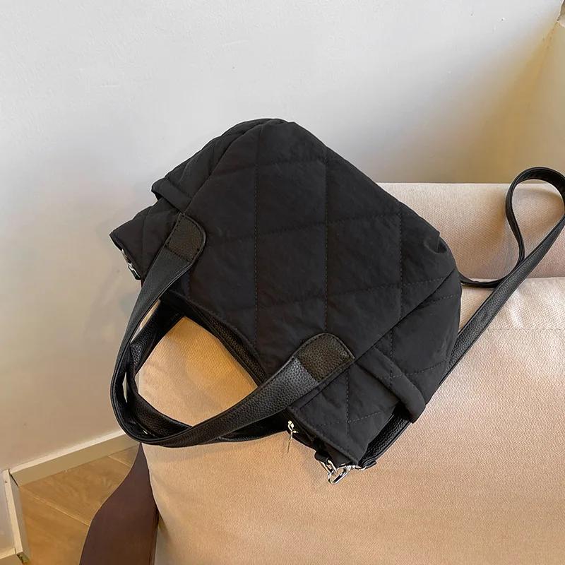 Baumwolle tragbare Damen einfache Nylon weiche rautenförmige Umhängetasche eine Schulter