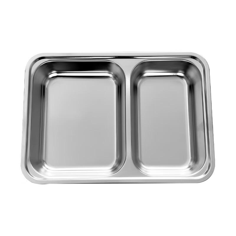 Deep 316 Stainless Steel 2-Compartment Meal Tray, 10-Pack