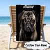 Custom Name German Shepherd Portrait Microfiber Beach Towel Super Soft & Absorbent for Bath, Beach, Travel  Bath Time Accessory, Fan gifts