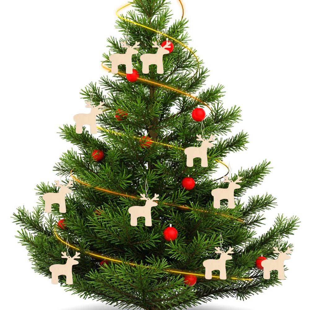 10Pcs Christmas Tree Pendant Handcraft DIY Hanging Ornaments Home DecorationElk 10cm