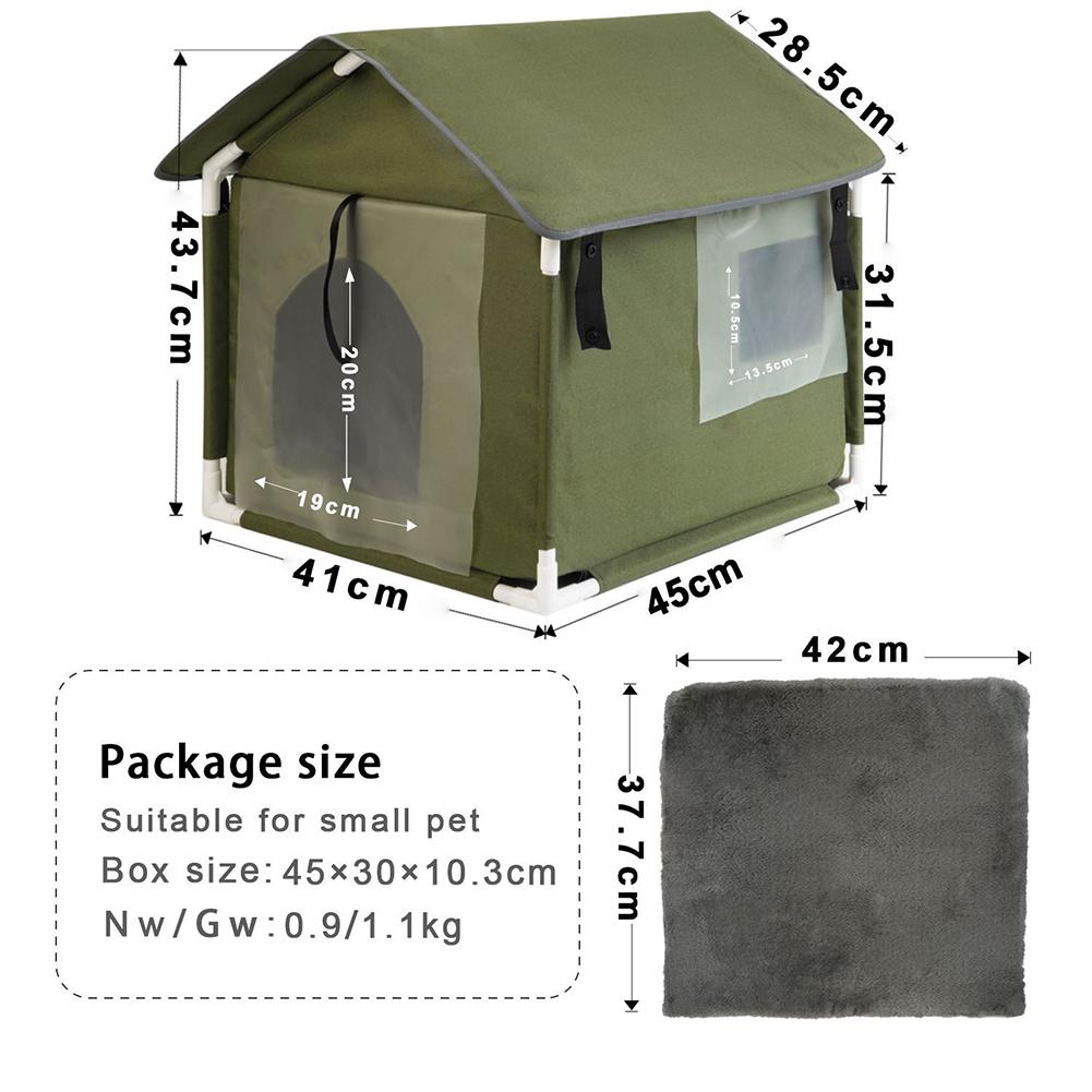 Cat House Weatherproof Warm Foldable Feral Cat Shelter With Removable Mat For Outdoor Indoor Cats Dogs Small Animals