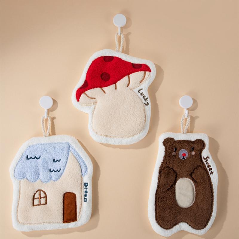 Hand Towel Absorbent Hand Cloth Hand Towel for Kitchen Bathroom Hand Cloth Cartoon Hand Towels Convenient Hanging Towel for Hand