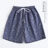 Spring, summer and autumn cotton gauze simple couple shorts thin loose men's Japanese home pajama pants air-conditioned pants comfortable