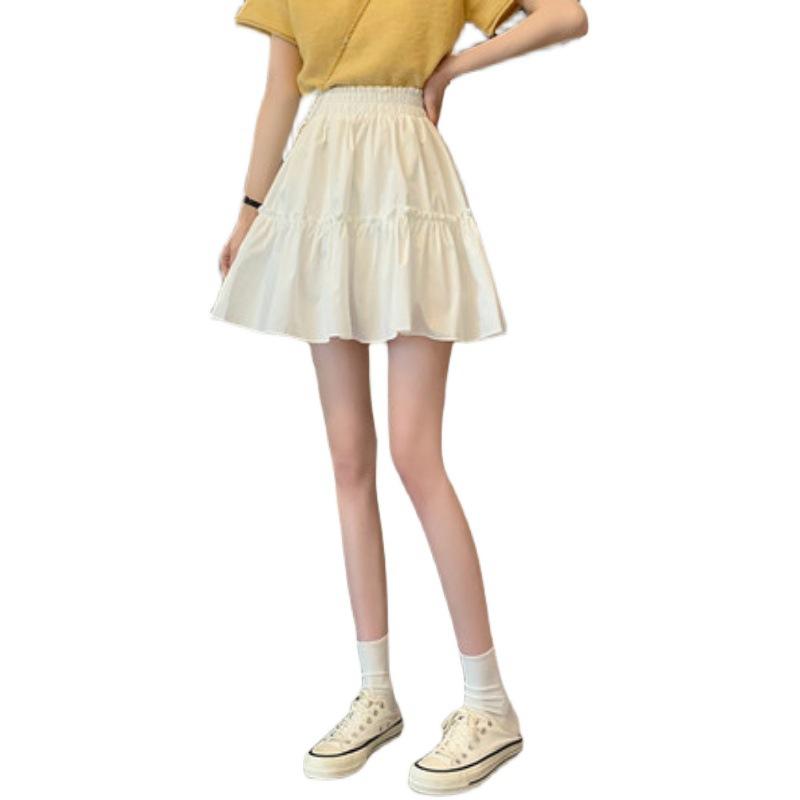

Весна и осень Юбка женская Юбка трапециевидной формы с высокой талией Плиссированная юбка женская