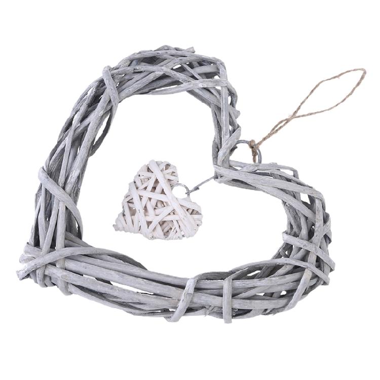 Natural Wicker Wreath Heart Shape Unique and Amazing for Christmas Wreath Door
