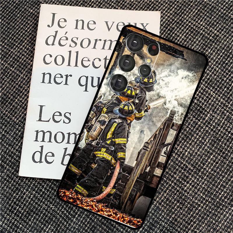 Cool Firefighter Heroes Fireman Case For Samsung Galaxy S25 Ultra S21 S22 S23 S24 Ultra S9 S10 S20 Plus S25 FE Back Cover