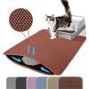Tappetino Lettiera Gatto Doppio Strato Animali Domestici Antiscivolo Grande Tappetino Filtrante Lettiera Animali Domestici Resistente all'Usura Impermeabile Antiscivolo Tappetino Lettiera Gatto