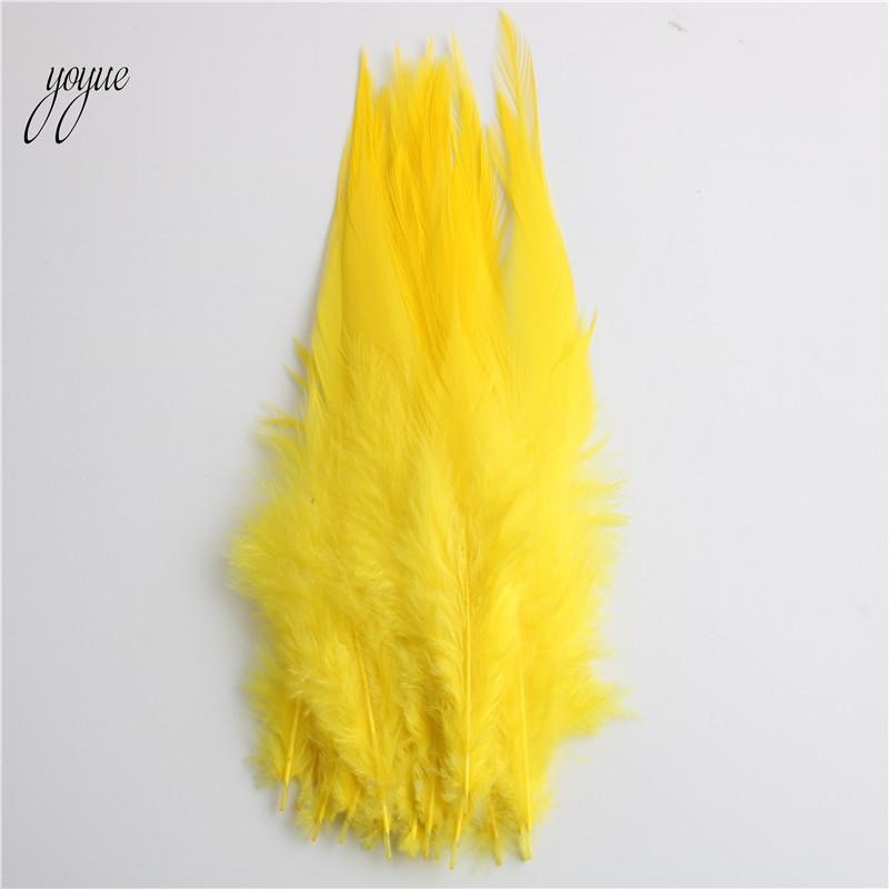 

Yoyue 50pcs/lot Beautiful Chicken Feather 10-15cm/4-6inch Rooster Feathers For Crafts Diy Jewelry Accessories Plumas жёлтый