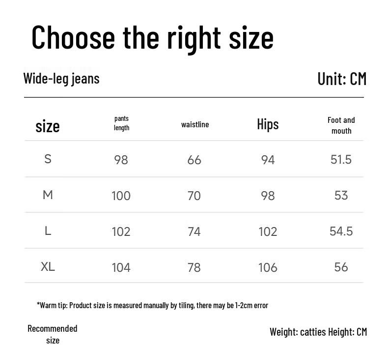 MJ Style Women's Wide-Leg Straight Jeans
