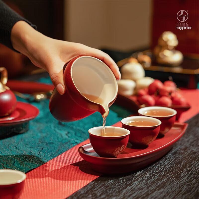 Wanqiantang Golden Snake Luxury Ceramic Kung Fu Tea Set
