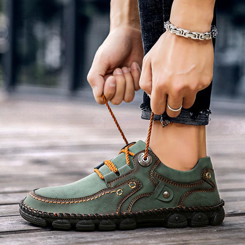 Men's Casual Leather Shoes Handmade Leather Loafers Loafer Shoes Men Large Size Shoes 38-48