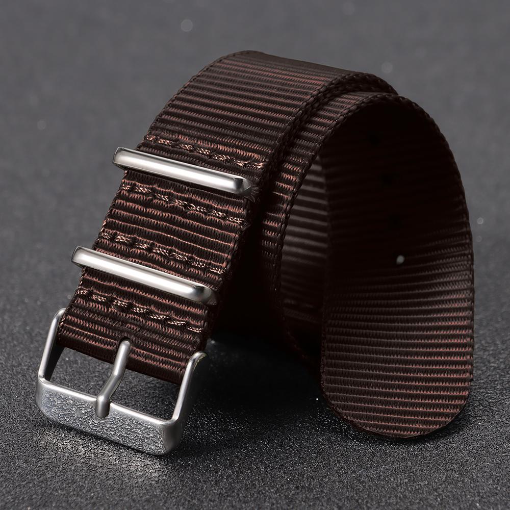 

18mm 20mm 22mm Soft Nylon Universal Strap Watch Band Comfortable Watch Strap for Men Women Nylon Army Sport Watchband Belt 20mm коричневий