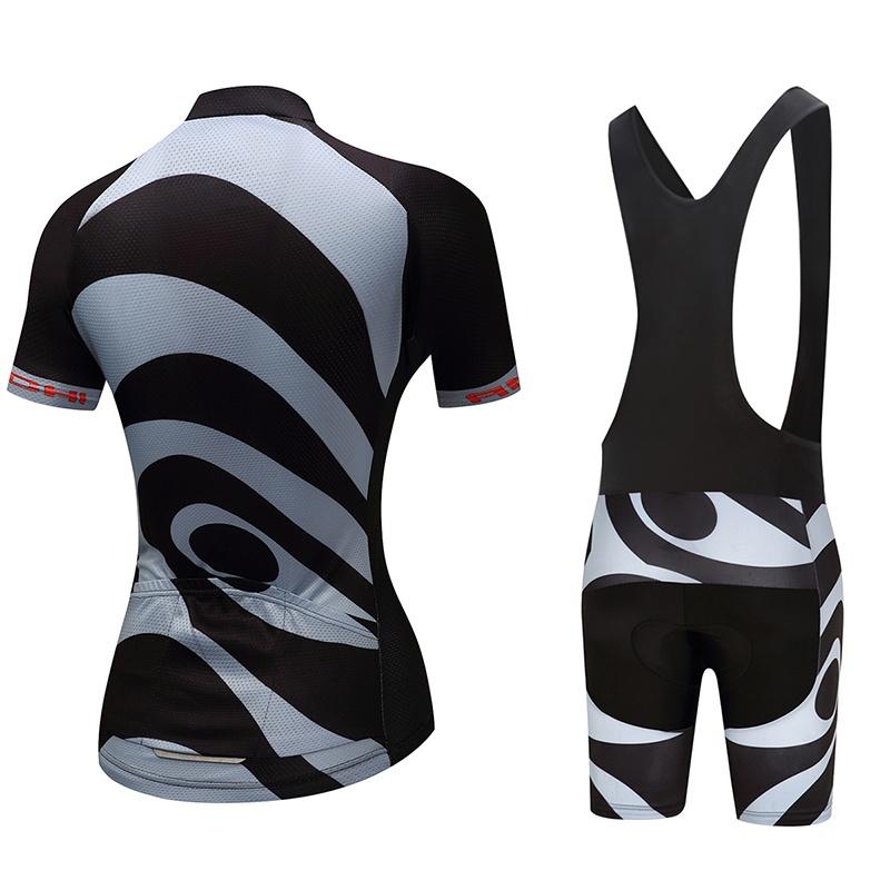 Summer Short Riding Bicycle Cycling Clothing Set Women Sport Jerseys Suits Black Bib Pants