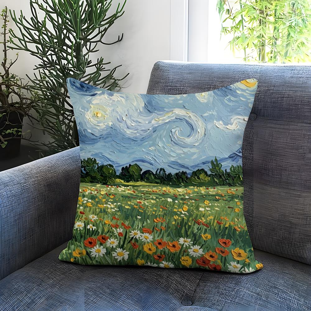 

Vincent van G-Gogh Cushion Cover Comfortable Reversible Pillow Cover Ideal for Car Sofa Bedroom & Beyond 30X30cm