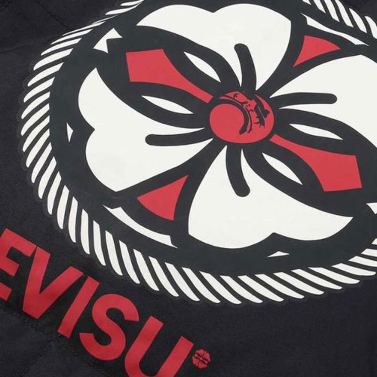 Fukushin Evisu Desenli Kapüşonlu Fermuarlı Sade Ceket Mont Erkek Dış Giyim Siyah 2EAEPM1NC721MLNY