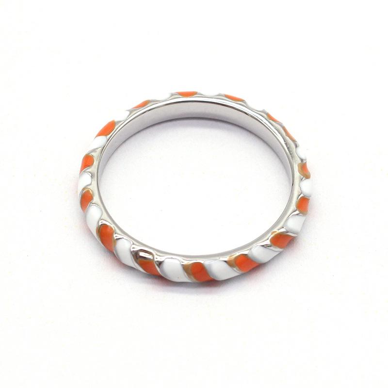 Kenjie Two-Color Enamel Craft Signet Ring - Women's Versatile Hand Jewelry