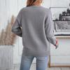 Vintage Druck Rundhals Strickjacke Locker Strickpullover Langarm Oberteil für Herbst Winter