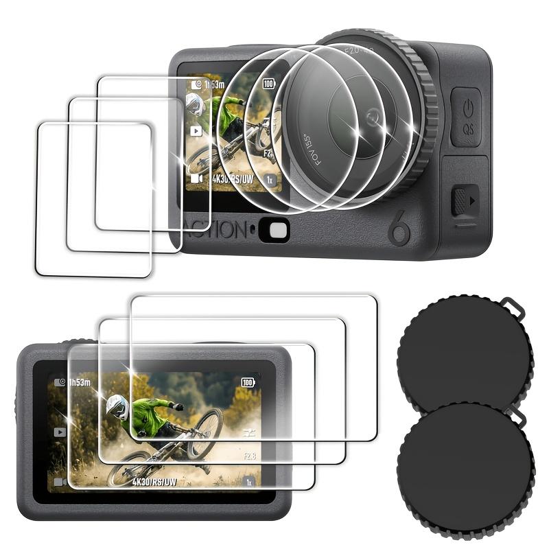 9+2Pack Lens Tempered Glass Screen Protector Kit for DJI Osmo Action 5Pro/4/3 Camera with Silicone Lens Cover Ultra HD Hardness
