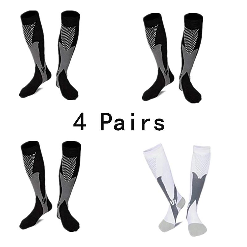 2/3/4 Pairs Running Men Compression Socks Fit Varicose Veins Football Soccer Stockings 30 Mmhg Atheletic Men Women Sports Socks