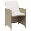 9 piece Garden Dining Set with Cushions Poly Rattan Beige