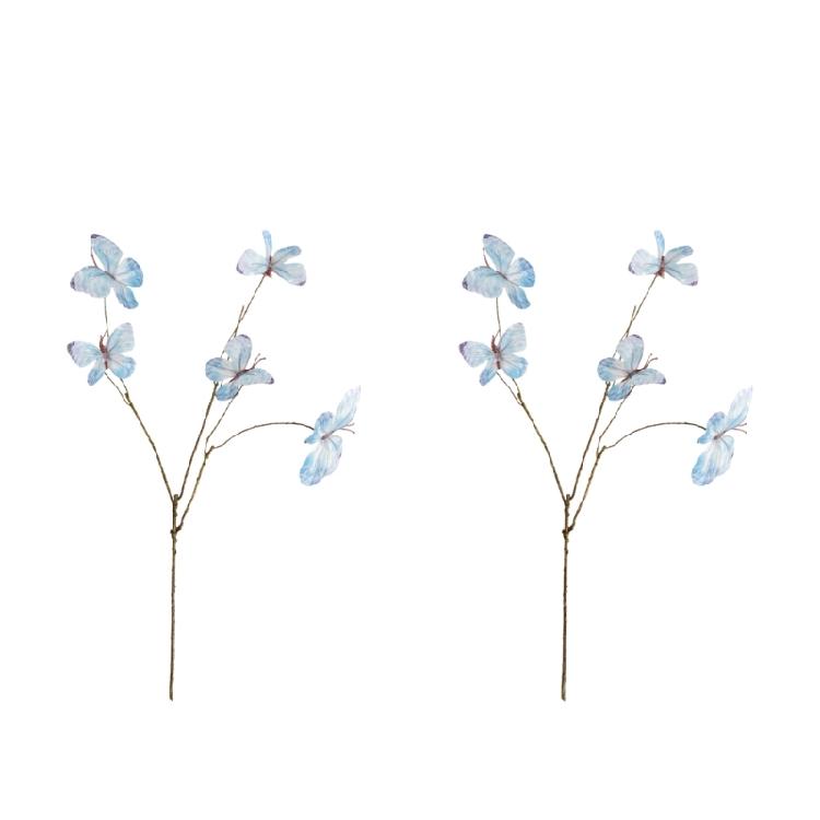2pcs Faux Dried Branch Decoration Silk Butterfly Blooms Indoor Party Supplies Flower Displays Set Safe to Child