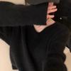 V-neck Knitted Sweater for Women Thick Autumn and Winter Loose and Fashionable Sweater Casual Long-sleeved Pullover