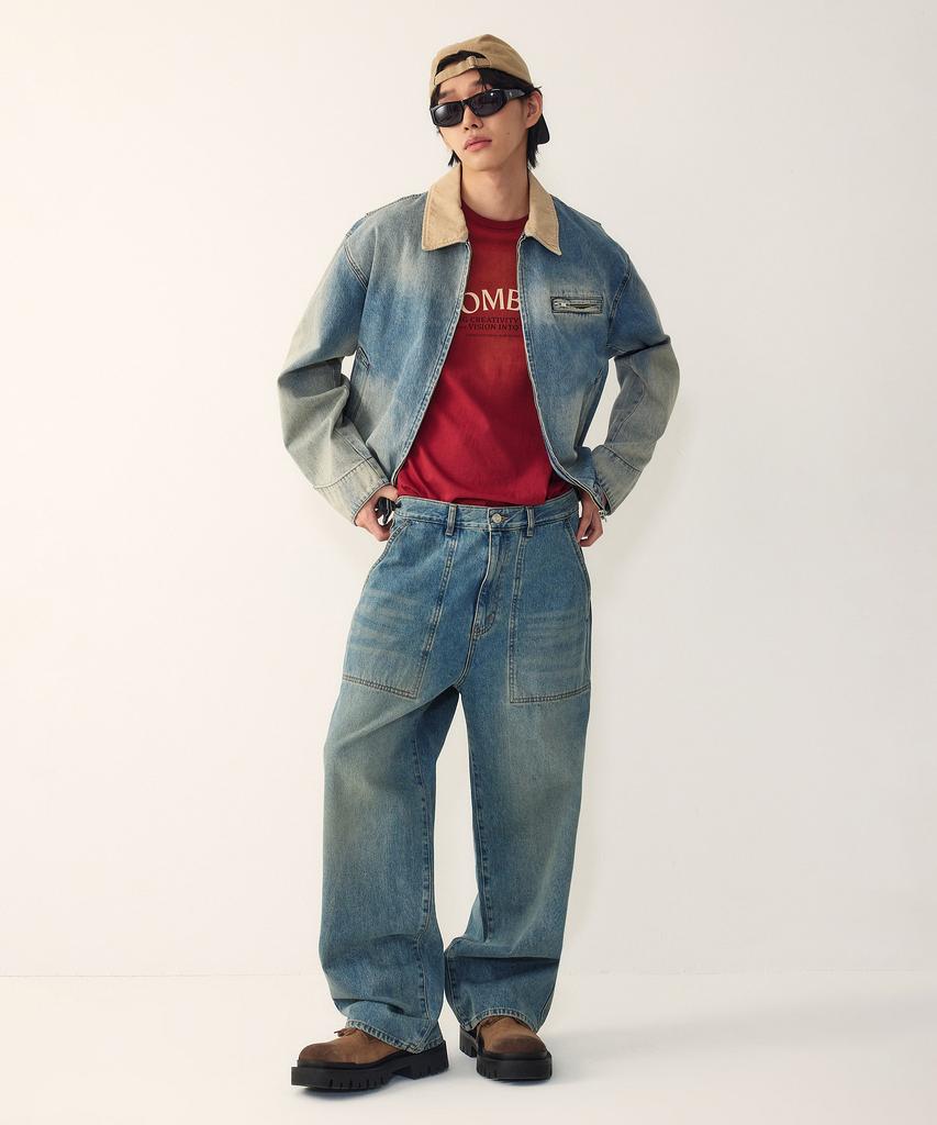 STUDIO TOMBOY [Men] Carpenter Detail Denim Pants_Blue 9156162560