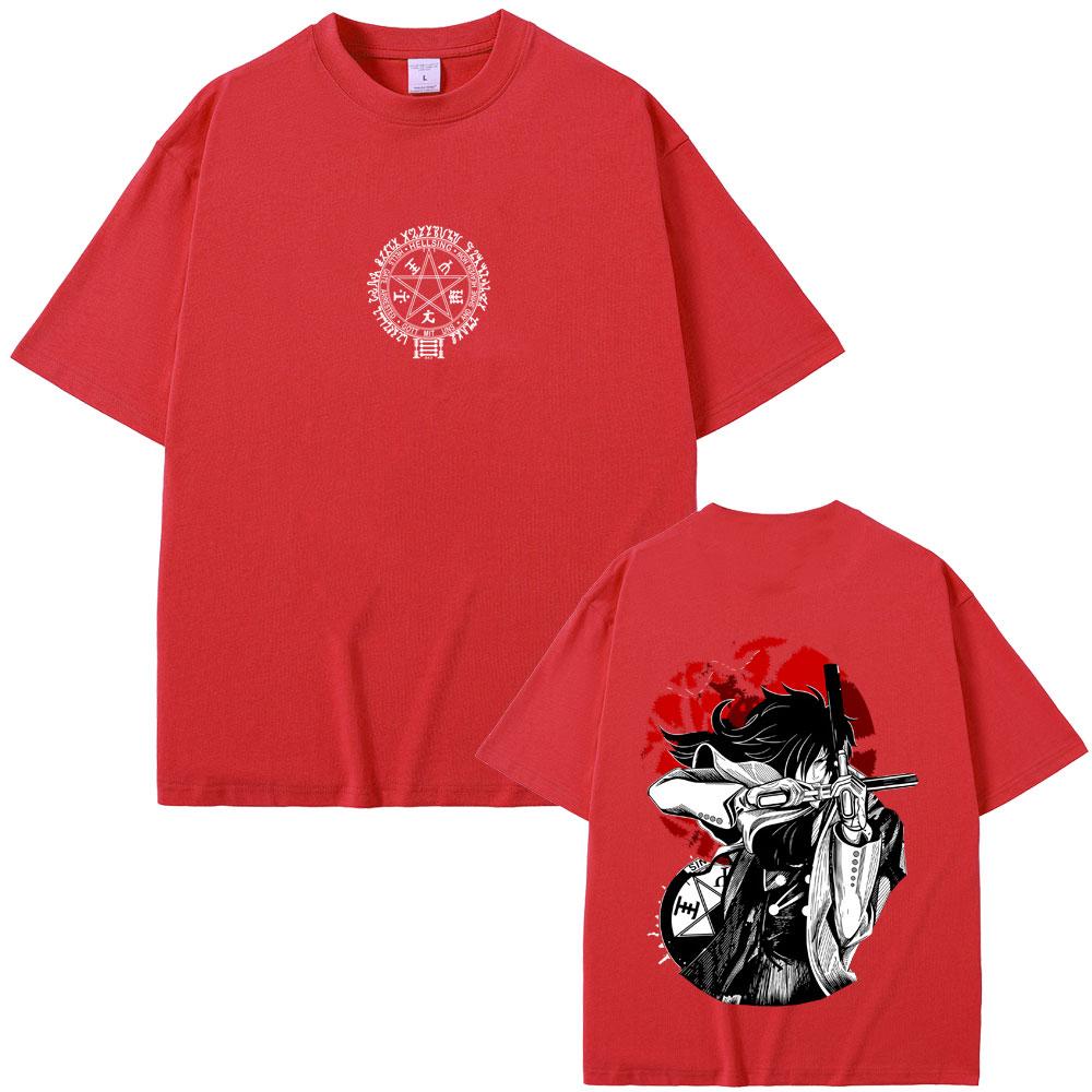 Anime Hellsing Yumie Takagi Graphic Tshirt Vampire Alucard Merch T Shirts Unisex Women Gothic Unisexga Oversized Short Sleeve Tshirt S