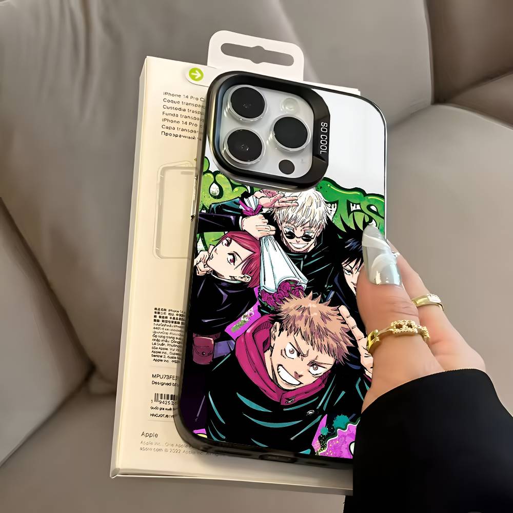 J-jujutsu kaisen  phone case for iPhone 17 17Air 16 15 14 13 12 11 Pro Max Plus Colorful Silver