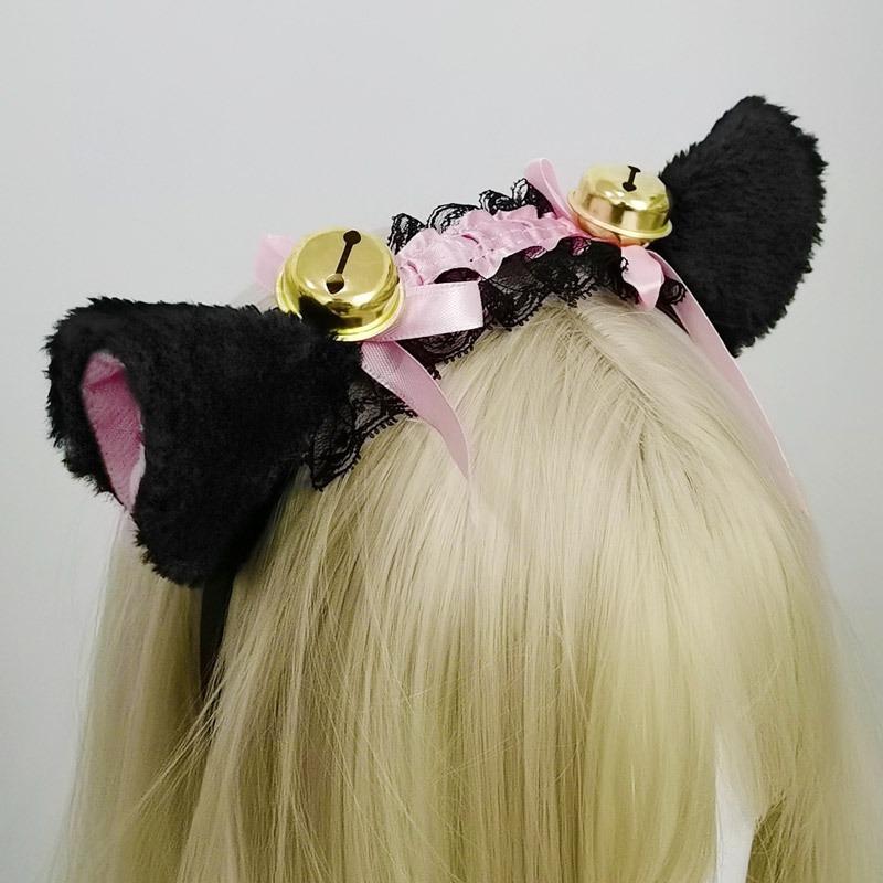 A factory-priced cute olita hairpin plush animal headdress handmade bell cat ear headband