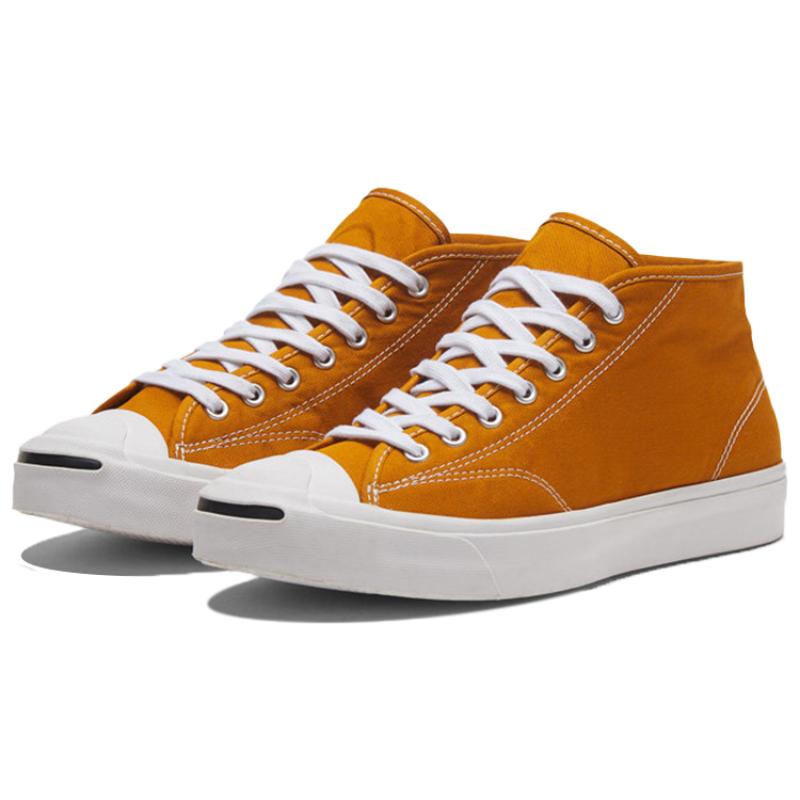 Converse Jack Purcell Smiles Vintage Mid-top Canvas Shoes Unisex Yellow