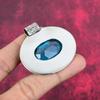 Blue Topaz Pendant, 925 Solid Sterling Silver Gemstone Jewelry, Handmade Pendant, For Thanksgiving