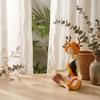 Resin Yoga Girl Figurine Decorative Statue Sitting Meditative Pose with Leaf Branch Hair Design for Home Office Desk Ornament