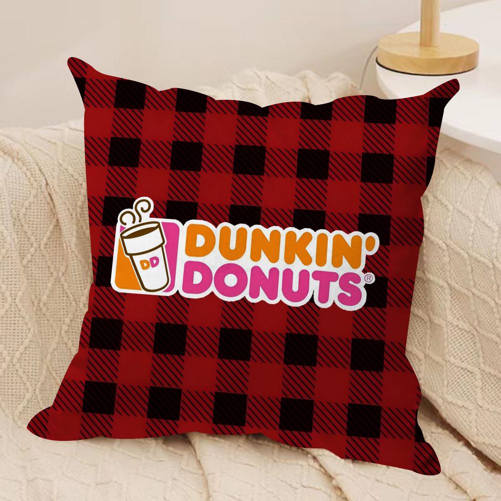 

Food Dunkin Donuts Cushion Cover Soft Plush Fabric Double-Sided Printed Sofa Cushion Cover for All Seasons Home Decor Gift 30cmx30cm