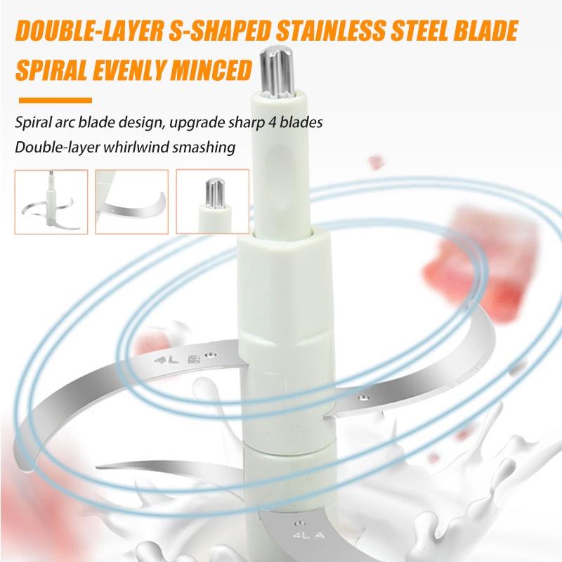 800W Electric Meat Grinder Food Mixer Blender 3 Speed Stainless Steel Electric Chopper Mincing Machine Food Processors 5L