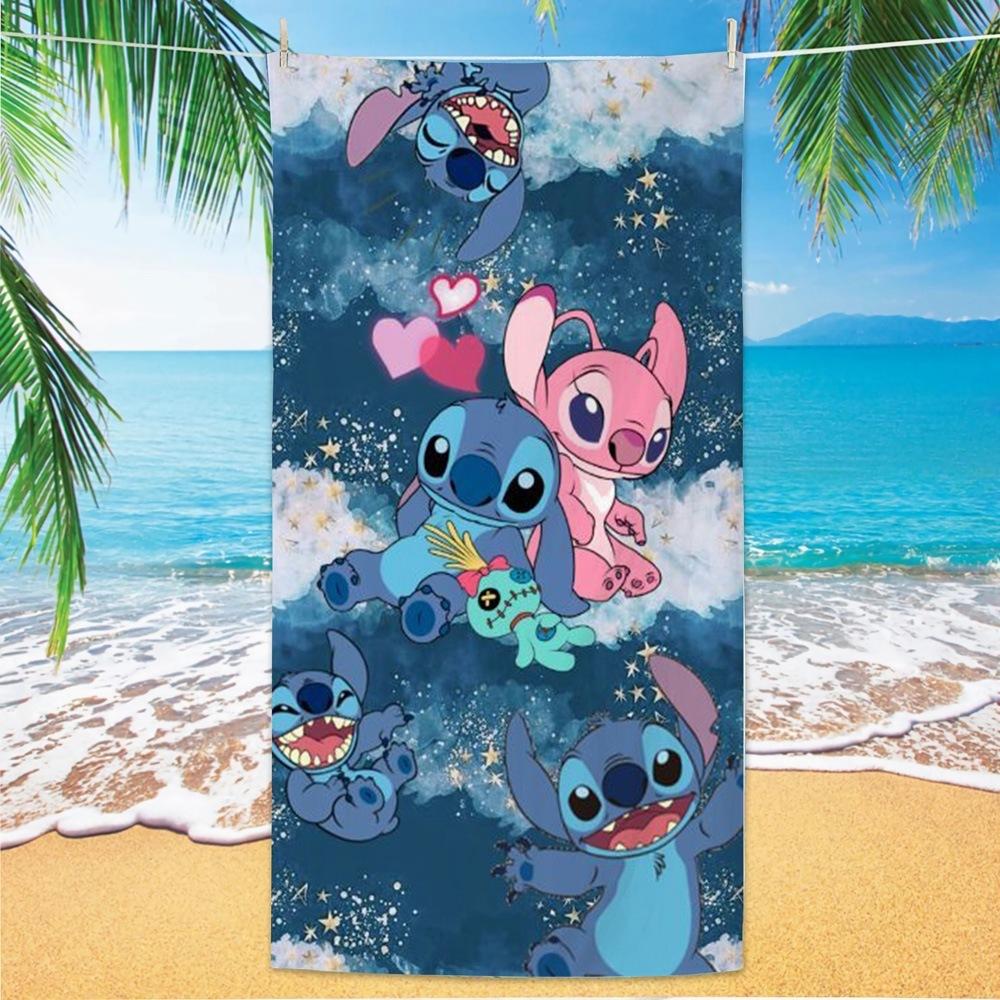 Western Anime Pattern Soft Thick Microfiber Large Towel For Children Beach Swimming